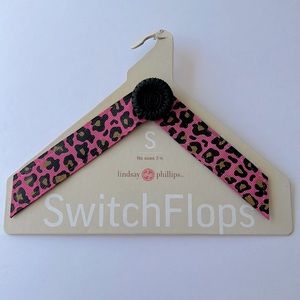 Switch Flops by Lindsay Phillips Straps pink Leopard pint size small 5/6 NWT